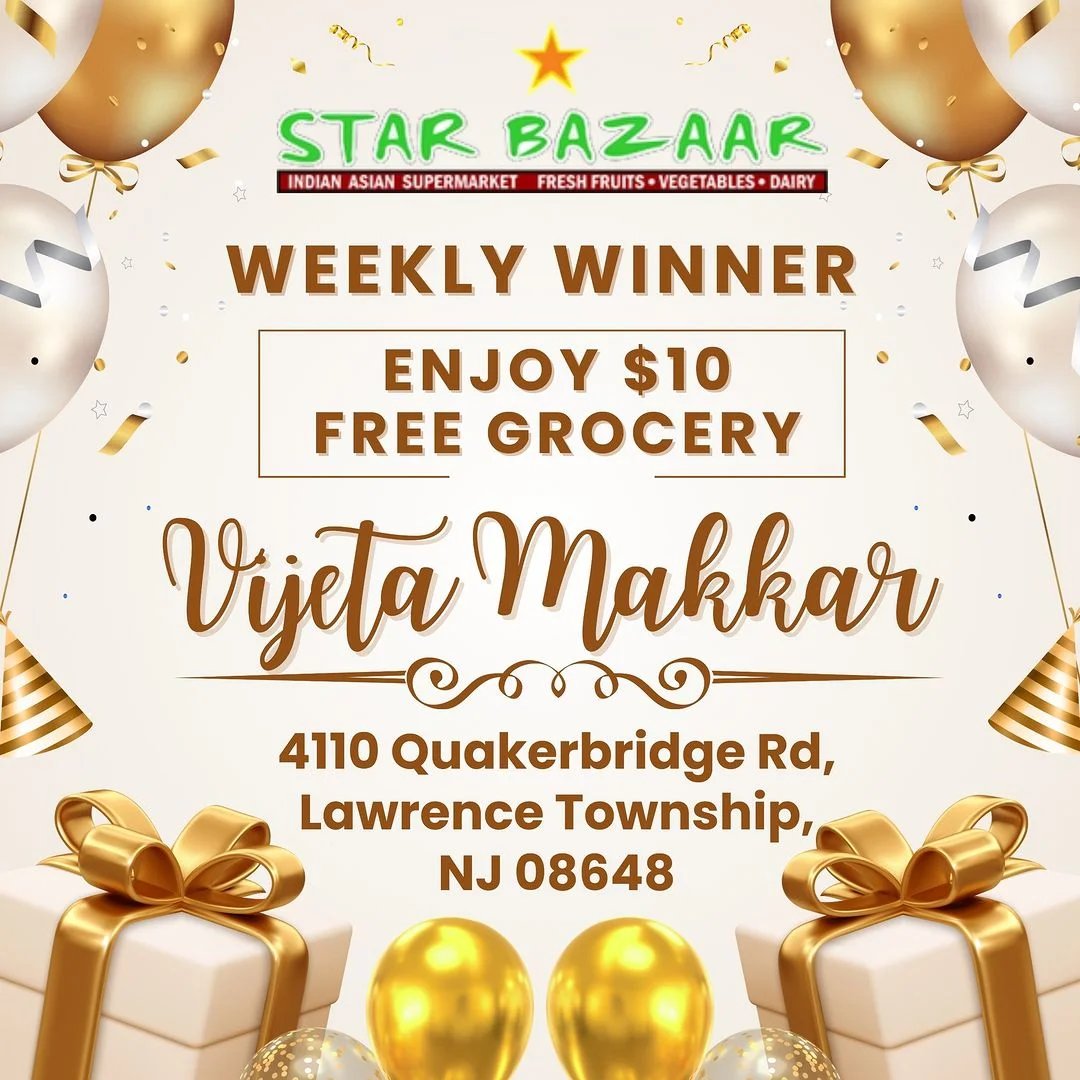 Lucky Coupon Winner - Star Bazaar Lawrence Township, NJ