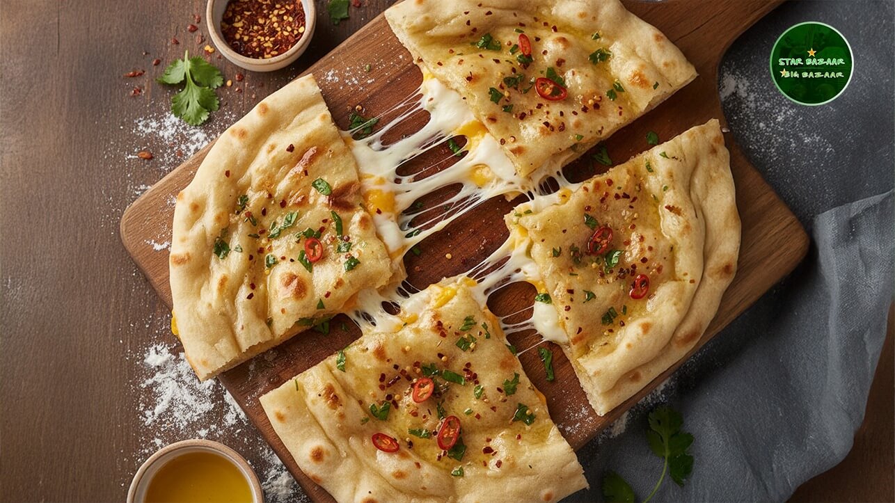 cheese-stuffed-naan-with-garlic-butter